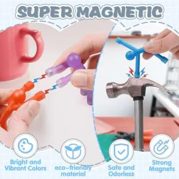 Grtard Magnetic People, 20 Pack Humanoid Magnetic Men Kids Toys, Fridge Magnet Men, Funny Magnetic People Figures for Kids,Fidget Toys, Colorful Magnet People for Refrigerator, Office, Locker Decor