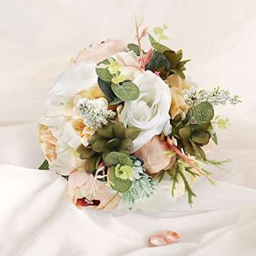 S-SSOY Wedding Romantic Bouquet Bride Bridal Bouquets Bridesmaid Bouquet Artificial Flowers Valentine's Day Confession Party Church