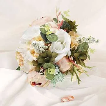 S-SSOY Wedding Romantic Bouquet Bride Bridal Bouquets Bridesmaid Bouquet Artificial Flowers Valentine's Day Confession Party Church