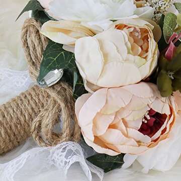 S-SSOY Wedding Romantic Bouquet Bride Bridal Bouquets Bridesmaid Bouquet Artificial Flowers Valentine's Day Confession Party Church