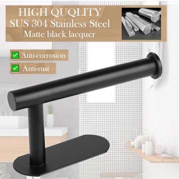 JOPOFI Toilet Paper Holder - Self Adhesive Toilet Paper Holder Wall Mount for Bathroom, SUS 304 Stai...