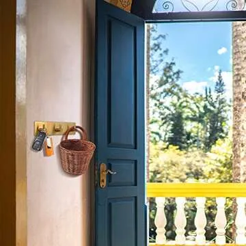 Picowe Key Holder for Wall Decorative, Adhesive Stainless Steel Key Hooks, Key Hanger Key Organizer for Wall, Towel Hook Coat Hanger for Entryway Hallway Kitchen(Three Rows,Golden 1PCS)