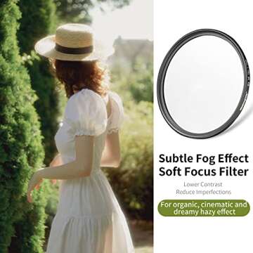 Walking Way 58MM White Pro Mist Diffusion Filter Soft Focus Filter Dreamy Fog Effect Circular Lens F...