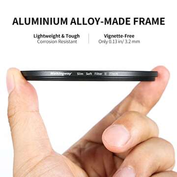 Walking Way 58MM White Pro Mist Diffusion Filter Soft Focus Filter Dreamy Fog Effect Circular Lens Filter Softening Diffuser for Digital DSLR Camera and Video (Light-Soft 1, 58MM)