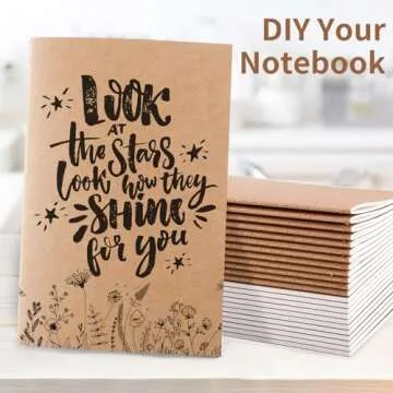 EOOUT 24 Pack Blank Kraft Notebooks, A5 Journals Notebook Bulk, Unlined Paper Sketchbooks, 8.3x5.5in 60 Pages Travel Journal Set for Journaling, Student, Kids, Writing