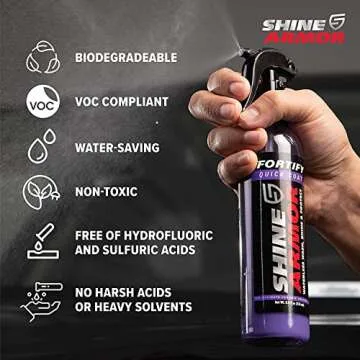 SHINE ARMOR Ceramic Coating Top Coat for Cars Fortify Quick Coat Car Wax Polish Spray Waterless Wash & Wax Hydrophobic Top Coat Polish & Polymer Paint Sealant Detail Protection 16 Fl Oz