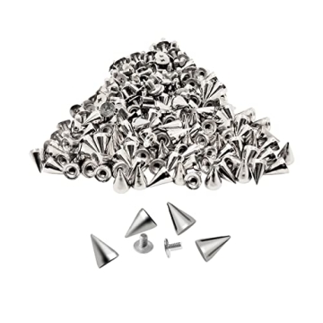 zhuohai 100 Pairs Cone Spikes Screwback Studs for DIY Fashion