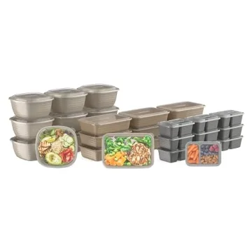 Bentgo Prep 60-Piece Variety Meal Prep Kit - Reusable Food Containers 1-Compartment Trays, Prep Bowl...