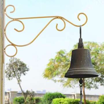 Hanging Plant Bracket 9.8inch, Gold Plant Hooks Plant Hanger Bracket for Indoor Outdoor Planter Flow...