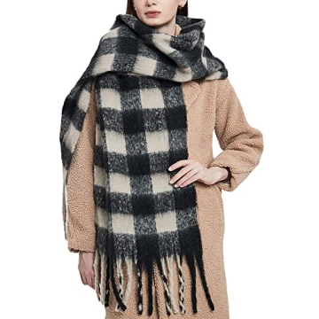 OUTRAGEOUSLY Cozy Oversized Cashmere-Like Plaid Scarf for Women this Winter