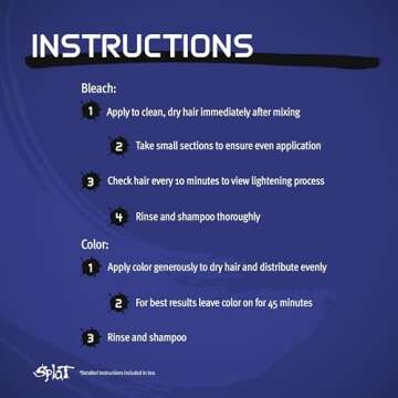 Splat Blue Envy Semi Permanent Hair Dye Kit with Bleach, 1 Application, Includes Blue Hair Dye, Oxide & Bleach Powder, Vegan & Cruelty Free Hair Color