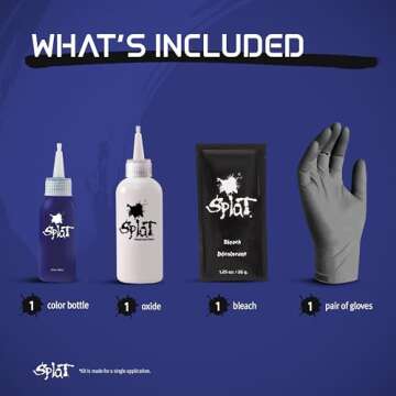 Splat Blue Envy Semi Permanent Hair Dye Kit with Bleach, 1 Application, Includes Blue Hair Dye, Oxide & Bleach Powder, Vegan & Cruelty Free Hair Color