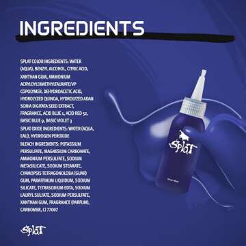 Splat Blue Envy Semi Permanent Hair Dye Kit with Bleach, 1 Application, Includes Blue Hair Dye, Oxide & Bleach Powder, Vegan & Cruelty Free Hair Color