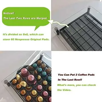 RECAPS Coffee Pod Holder Storage Pod Drawer Pods Holder Compatible with Nespresso Original Line Coffee Pods Kitchen Organizer Holds 60 Pods