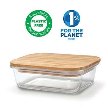 Nummyware Eco-Friendly Glass Food Storage with Bamboo Lid (640mL)