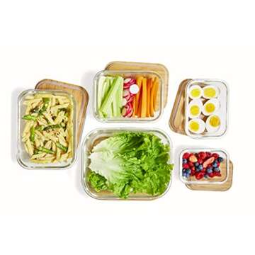 Nummyware Eco-Friendly Glass Food Container with Bamboo Lid