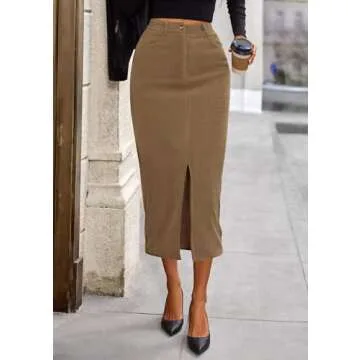 Chic PRETTYGARDEN Women's Midi Pencil Skirt for Fall