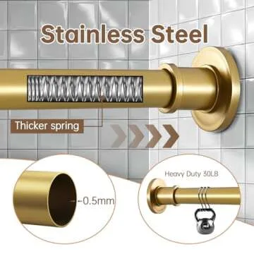 BRIOFOX Adjustable Shower Curtain Rod No Drilling 18-64 Inch