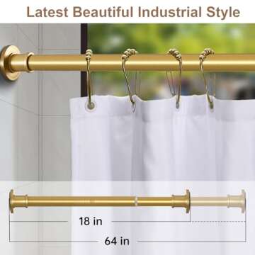 BRIOFOX Adjustable Shower Curtain Rod No Drilling 18-64 Inch