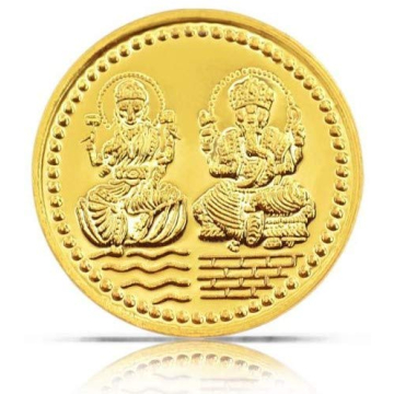 Laxmi Ganesh Golden Plated Lord Ganesha & Goddess Lakshmi Statue Coin for Diwali Deepawali Puja/Pooja Accessory ( (Pack of 2)