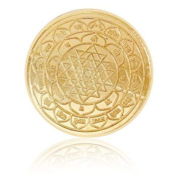 Laxmi Ganesh Golden Plated Lord Ganesha & Goddess Lakshmi Statue Coin for Diwali Deepawali Puja/Pooja Accessory ( (Pack of 2)