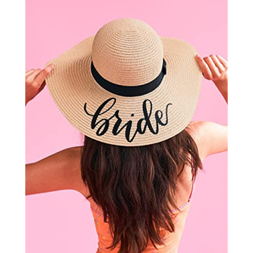 Tan Bride Sun Hat for Bachelorette Parties and Gifts