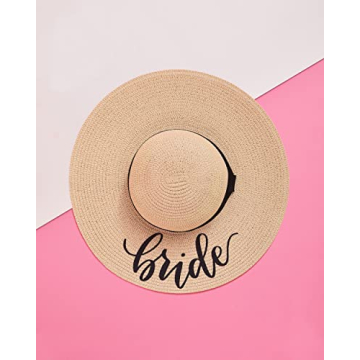 Tan Bride Sun Hat for Bachelorette Parties and Gifts