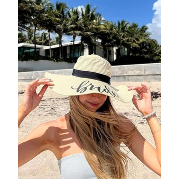 Tan Bride Sun Hat for Bachelorette Parties and Gifts