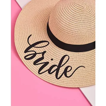 Tan Bride Sun Hat for Bachelorette Parties and Gifts