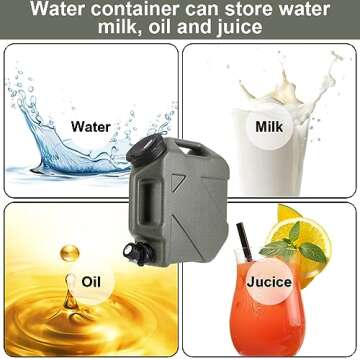 Gencokok Camping Water Container with Spigot, 2.6 Gallon Water Jug, Large Water Storage Containers, Truly Portable Water Tank, BPA Free Emergency Can for Car Driving Camping Hiking