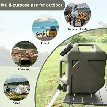 Gencokok Camping Water Container with Spigot, 2.6 Gallon Water Jug, Large Water Storage Containers, Truly Portable Water Tank, BPA Free Emergency Can for Car Driving Camping Hiking