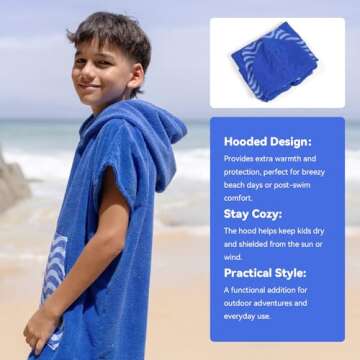 Buy MissShorthair Kids Towel Poncho | Hooded Swim Robe