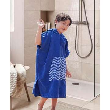 Buy MissShorthair Kids Towel Poncho | Hooded Swim Robe