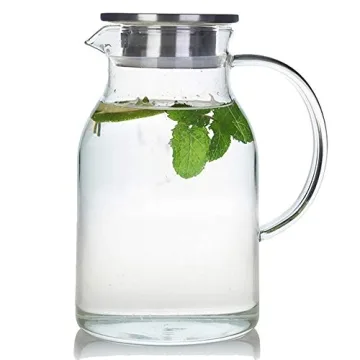 Karafu 68Oz Glass Pitcher with Lid - Perfect for Hot or Cold Beverages