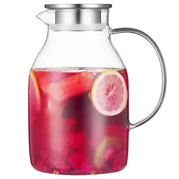 Heat Resistant 68Oz Glass Pitcher with Lid