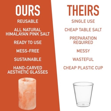 Himalayan Salt Shot Glasses 8 Pack - Unique Tequila Experience