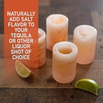 Himalayan Salt Shot Glasses 8 Pack - Unique Tequila Experience