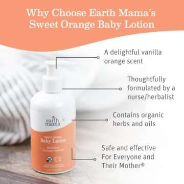 Earth Mama Sweet Orange Baby Lotion | Moisturizing Body Lotion for Dry Skin, Newborn Baby Lotion Sen...