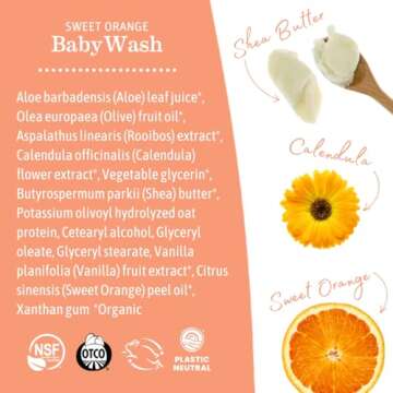 Earth Mama Sweet Orange Baby Lotion | Moisturizing Body Lotion for Dry Skin, Newborn Baby Lotion Sensitive Skin Care, Face Lotion for Babies & Kids with Shea Butter, Calendula & Aloe, 8 Fl Oz (2-Pack)