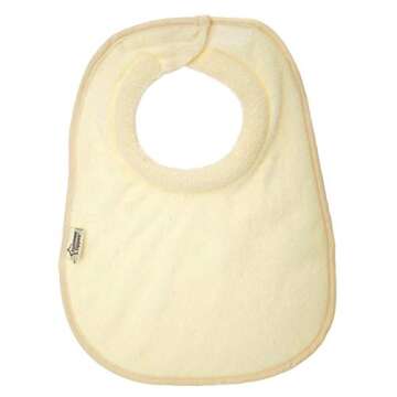 Tommee Tippee Closer to Nature Comfi-Neck Baby Bib with Padded Collar, Reversible – Cream Chevron, 2 Count