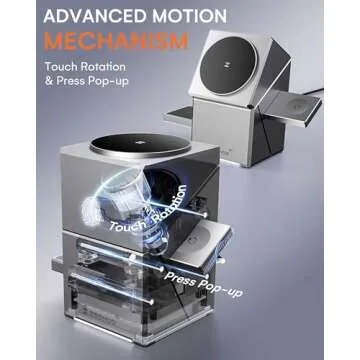 ZEEHOO 3 in 1 Wireless Charging Station for iPhone 15/16, Apple Watch, and AirPods - Qi2 Certified, 15W Fast Charging, Auto-Rotating Stand - Metal Gray