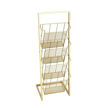 Deco 79 Gold Magazine Organizer - Stylish Storage Solution