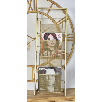 Deco 79 Gold Magazine Organizer - Stylish Storage Solution