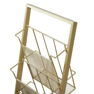 Deco 79 Gold Magazine Organizer - Stylish Storage Solution