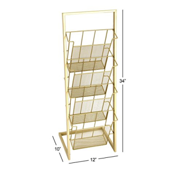 Deco 79 Gold Magazine Organizer - Stylish Storage Solution