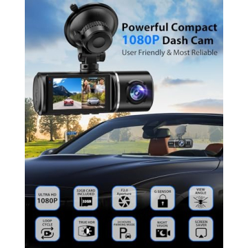 SUVCON 3 Channel Dash Cam - 1080P Front and Inside