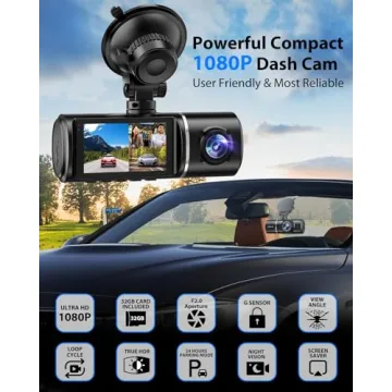 SUVCON 3 Channel Dash Cam - 1080P Front and Inside