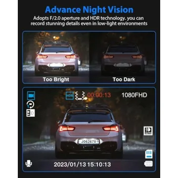 SUVCON 3 Channel Dash Cam - 1080P Front and Inside