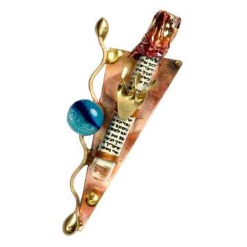 Glass Beads Mezuza Scroll Cover by Gary Rosenthal