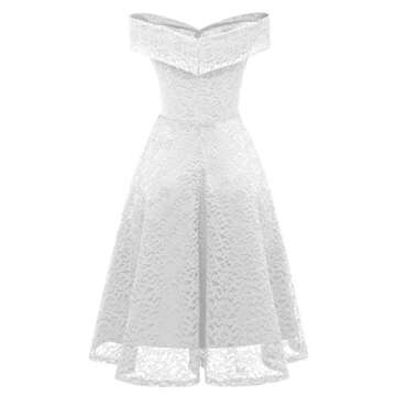 Fashion Story Women Sleeveless Off Shoulder Lace Cocktail Dress for Elegant Nights